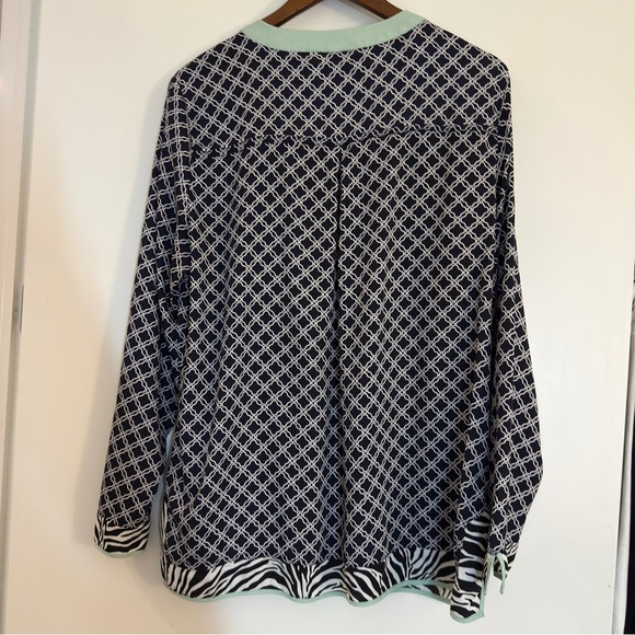 Dana Buchman Tunic size 14 Nautical BeachCoastal Tropical Yacht Pool Coverup - Picture 3 of 9